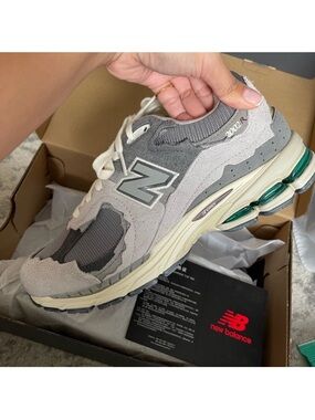 New Balance Gray and White 2002R Protection Pack - Rain Cloud Sneakers